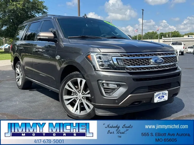 2020 Ford Expedition King Ranch in Magnetic — front three-quarter view