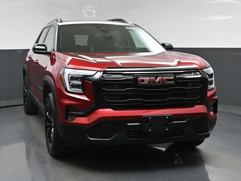 2026 GMC Terrain Elevation in Volcanic Red Tintcoat — front three-quarter view