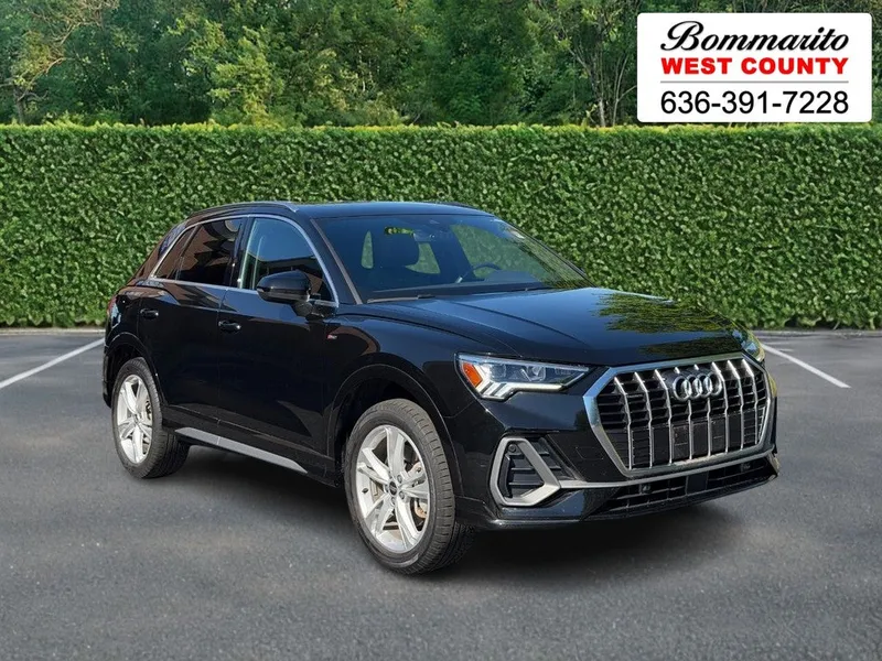 2023 Audi Q3 S line Premium 45 TFSI quattro in Mythos Black Metallic — front three-quarter view