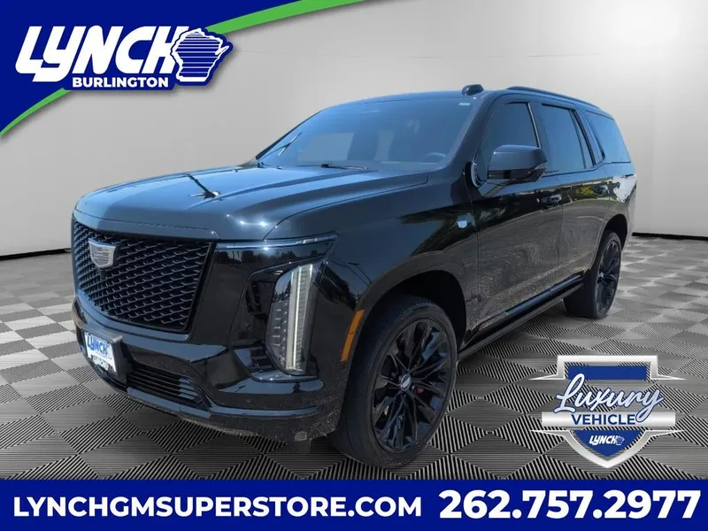 2025 Cadillac Escalade Sport Platinum in Black Raven — front three-quarter view