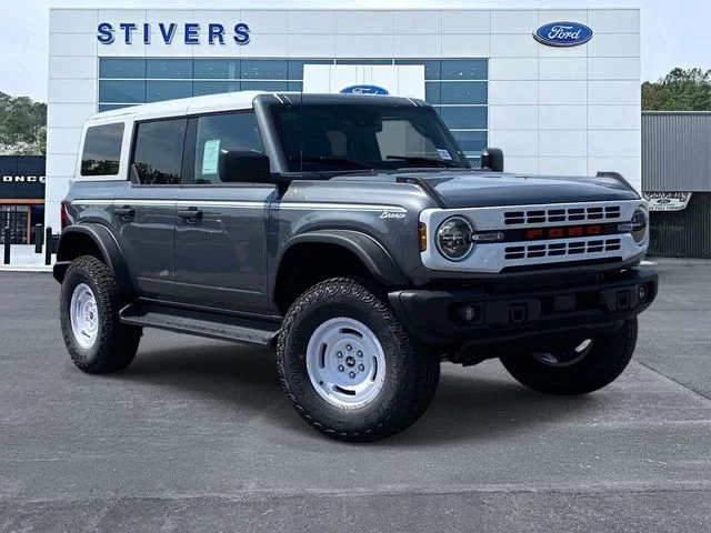 2026 Ford Bronco Heritage Edition in Carbonized Gray Metallic — front three-quarter view