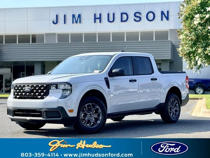 2026 Ford Maverick XLT in White Metallic — front three-quarter view