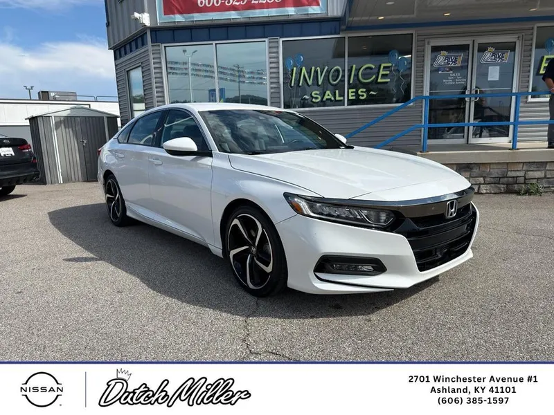 2018 Honda Accord Sport 1.5T in Platinum White Pearl — front three-quarter view