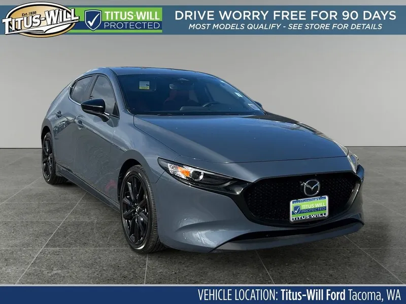 2024 Mazda Mazda3 2.5 S Carbon Edition in Gray Metallic — front three-quarter view