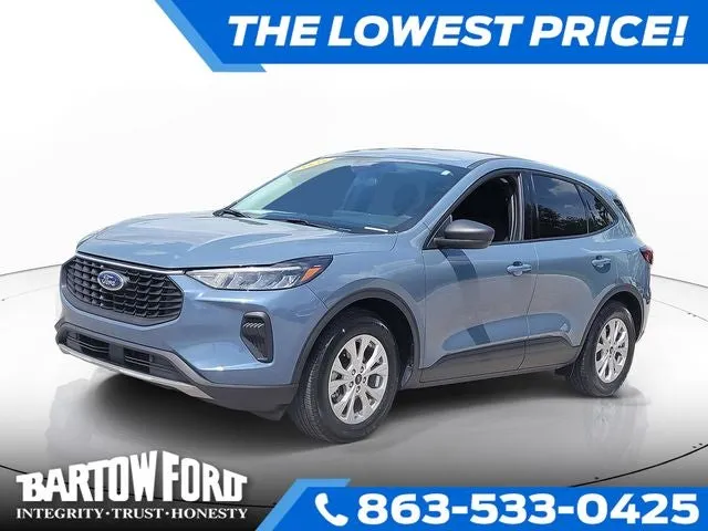 2025 Ford Escape Active in Vapor Blue — front three-quarter view