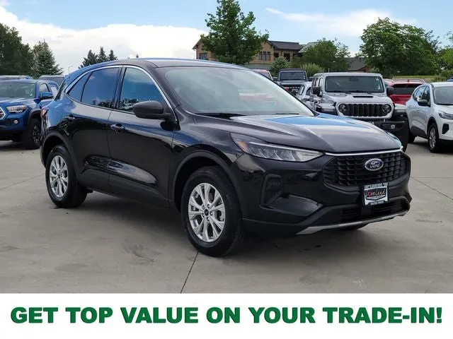 2024 Ford Escape Active in Agate Black Metallic — front three-quarter view