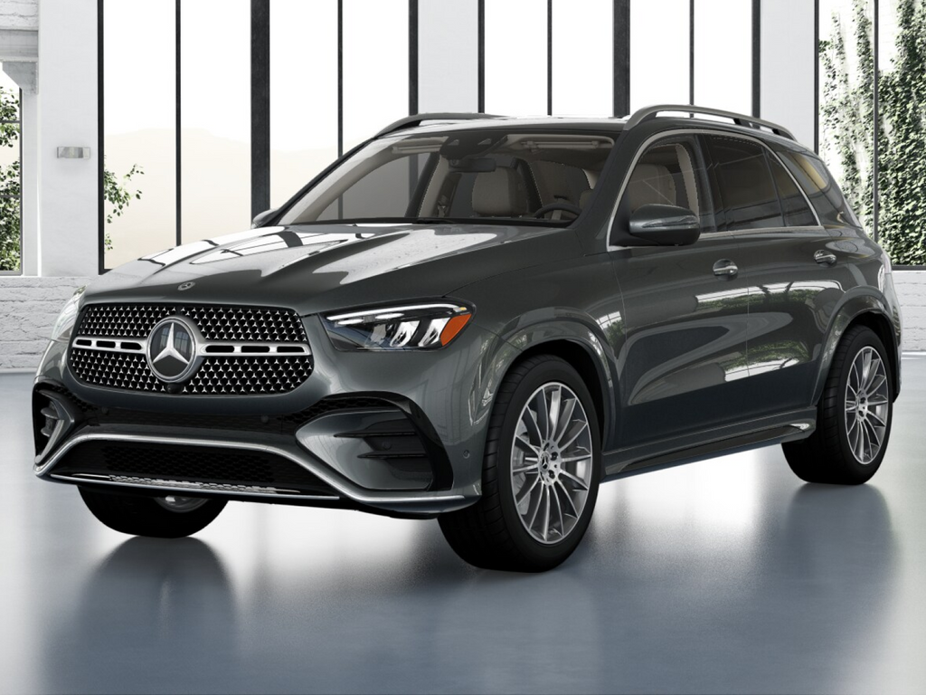 2026 Mercedes-Benz GLE 350 in Selenite Grey Metallic — front three-quarter view