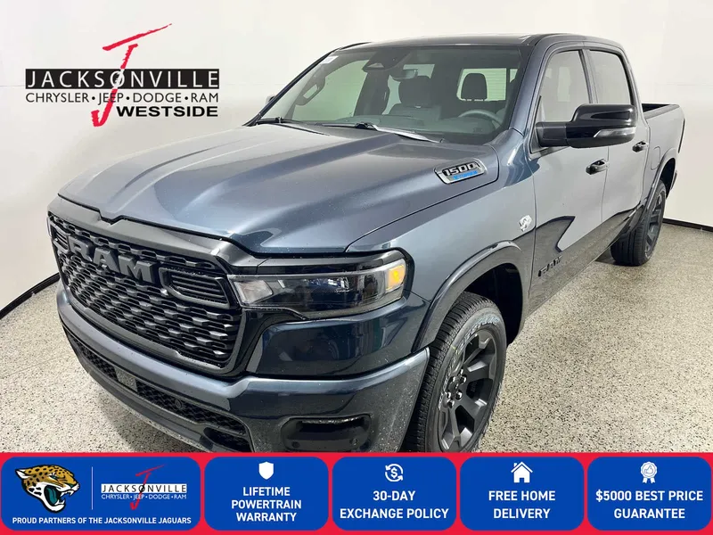 2026 RAM 1500 Big Horn in Forged Blue Metallic Exterior Paint — front three-quarter view
