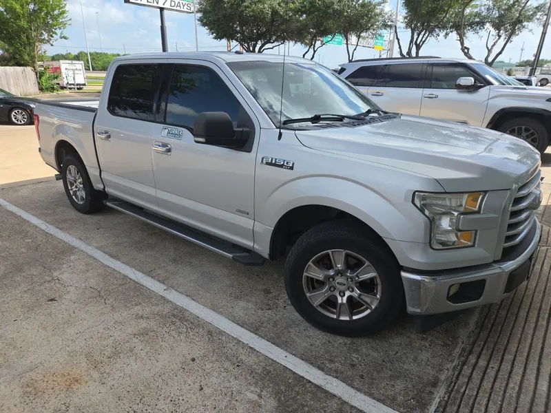 2017 Ford F-150 XLT in Ingot Silver — front three-quarter view