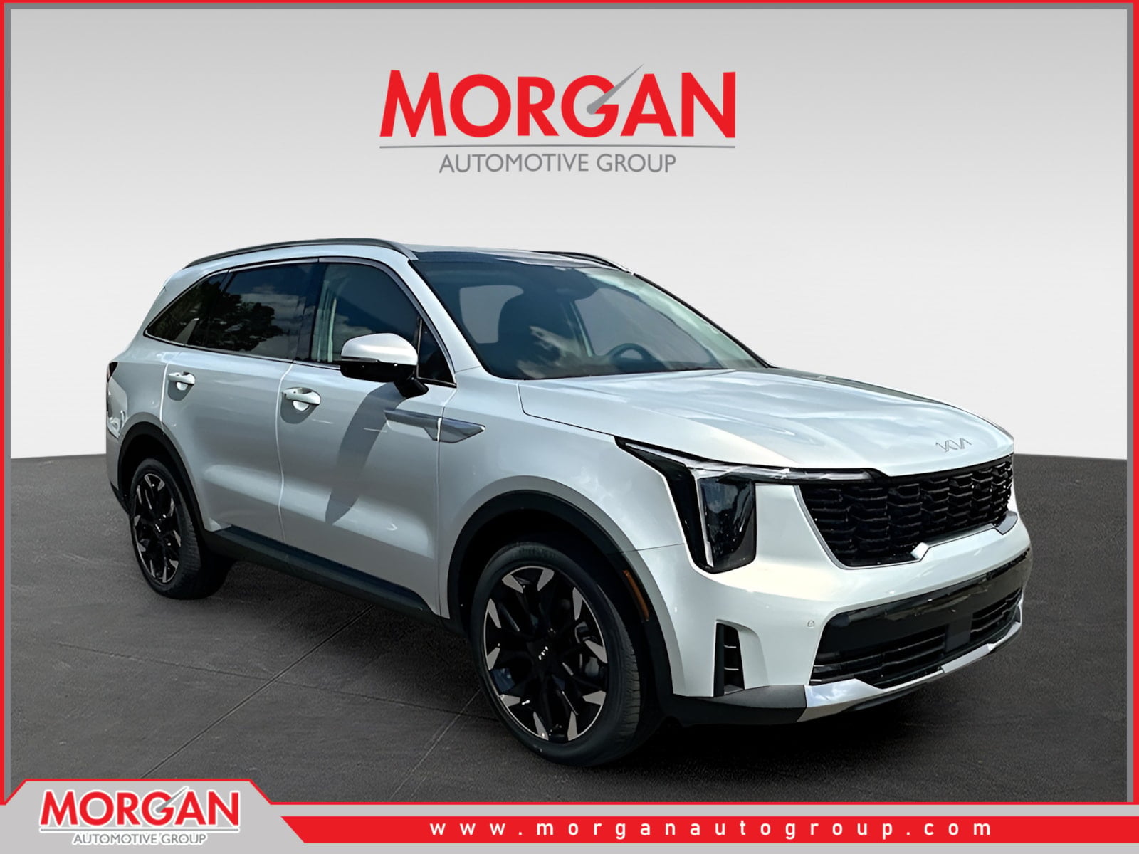 2026 Kia Sorento EX in Silver — front three-quarter view