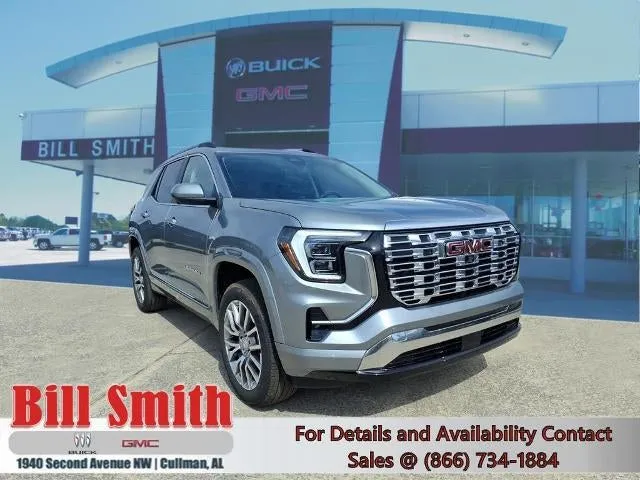 2026 GMC Terrain Denali in Sterling Metallic — front three-quarter view