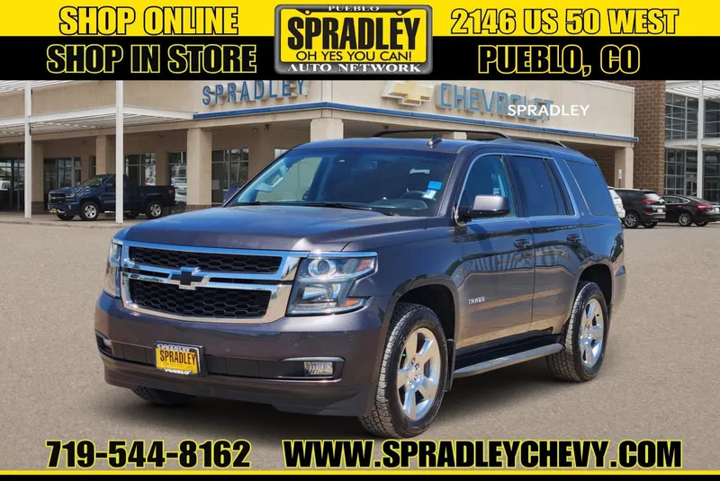 2017 Chevrolet Tahoe LT in Tungsten Metallic — front three-quarter view
