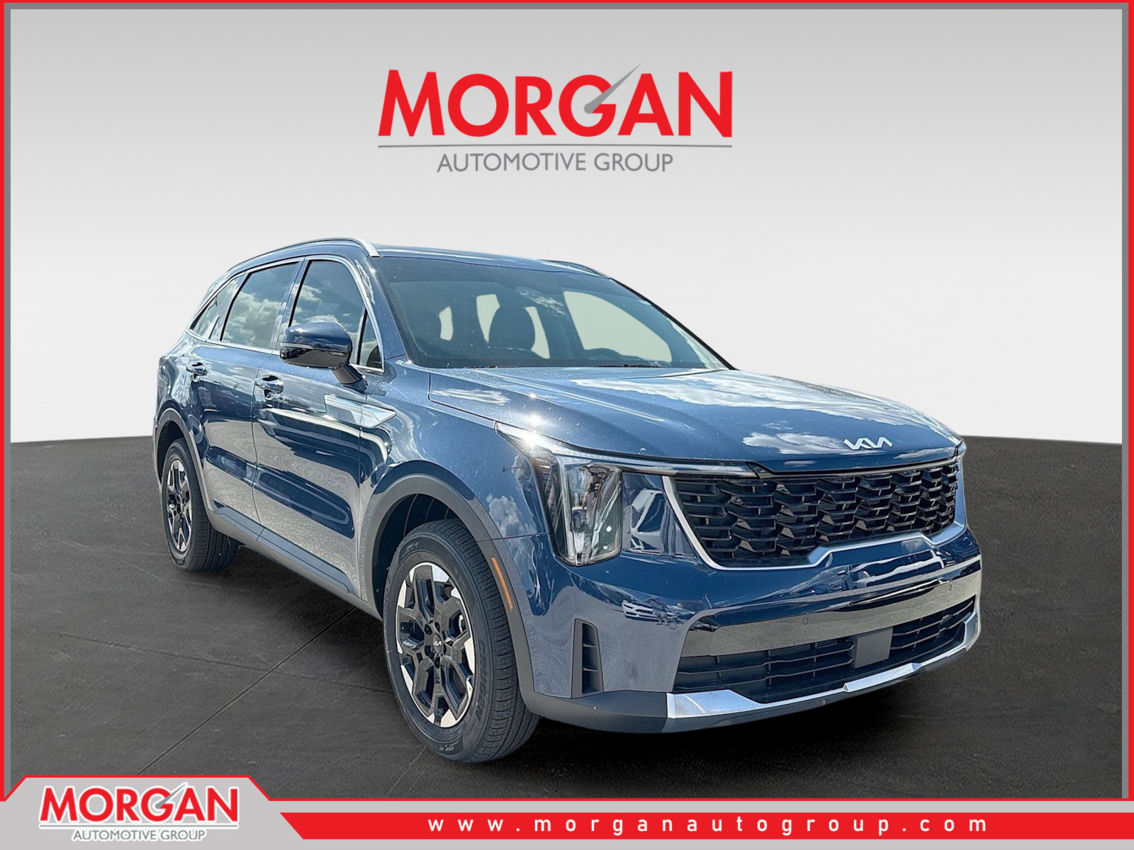 2026 Kia Sorento S in Midnight Lake Blue — front three-quarter view