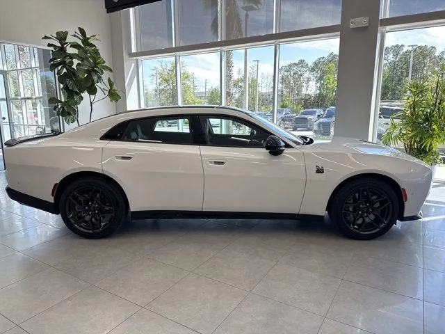 2026 Dodge Charger Scat Pack Plus in White Knuckle — front three-quarter view