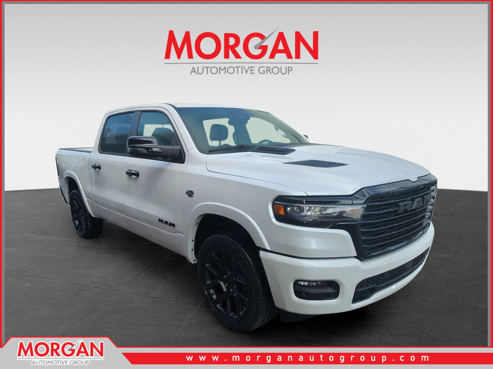 2026 Ram 1500 Laramie in Off-white — front three-quarter view