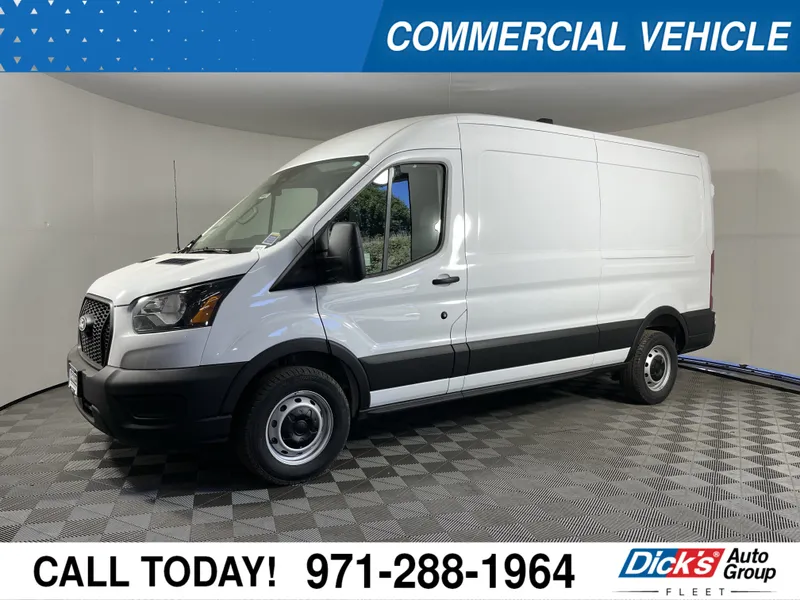 2026 Ford Transit Cargo Van T-150 148 Med Rf 8800 GVWR RWD XL in Oxford White — front three-quarter view