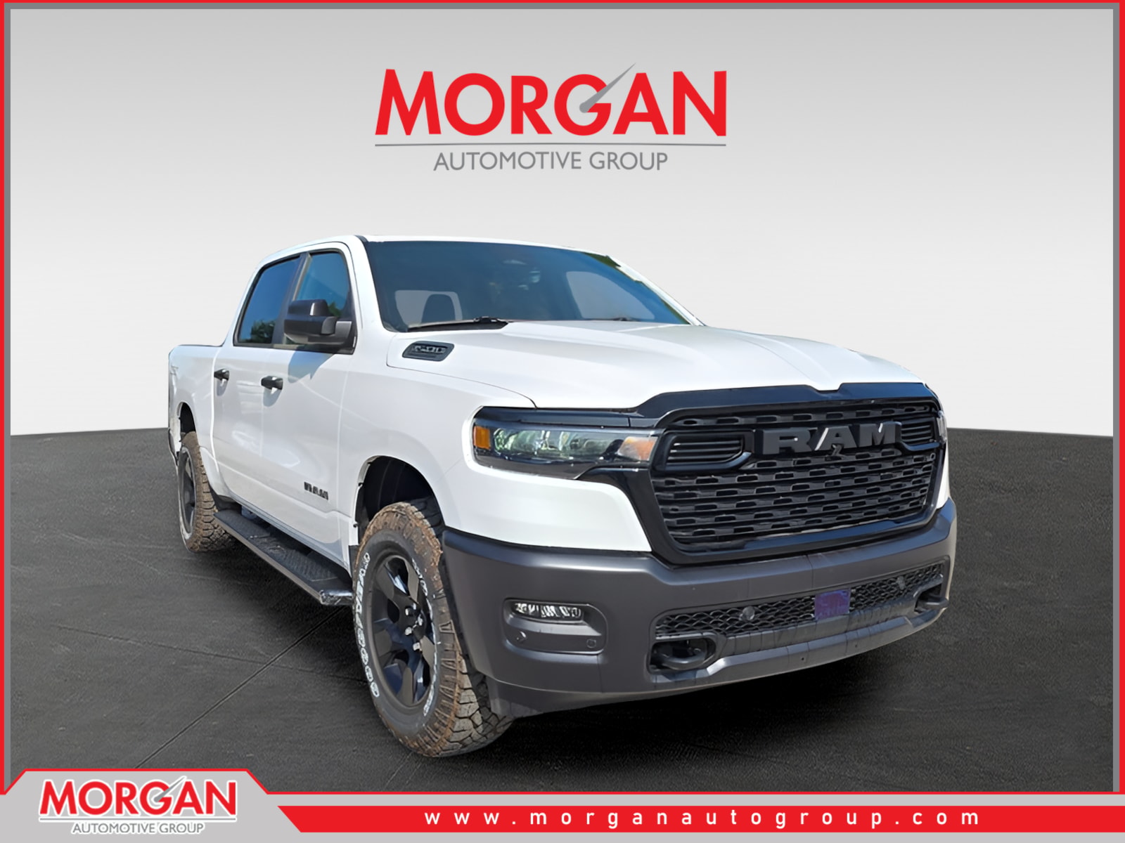 2026 Ram 1500 Warlock in Bright White Clearcoat — front three-quarter view