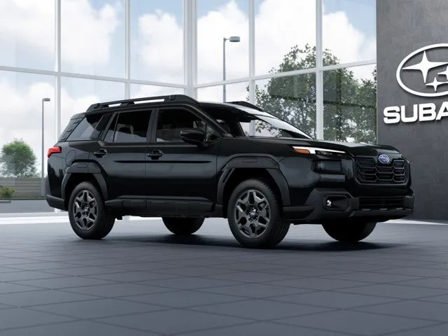 2026 Subaru OUTBACK Premium in Crystal Black Silica — front three-quarter view