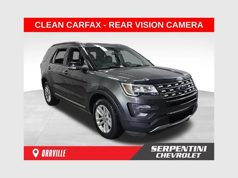 2017 Ford Explorer XLT in Gray — front three-quarter view