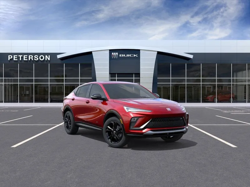 2026 Buick Envista Sport Touring in Brilliant Red — front three-quarter view