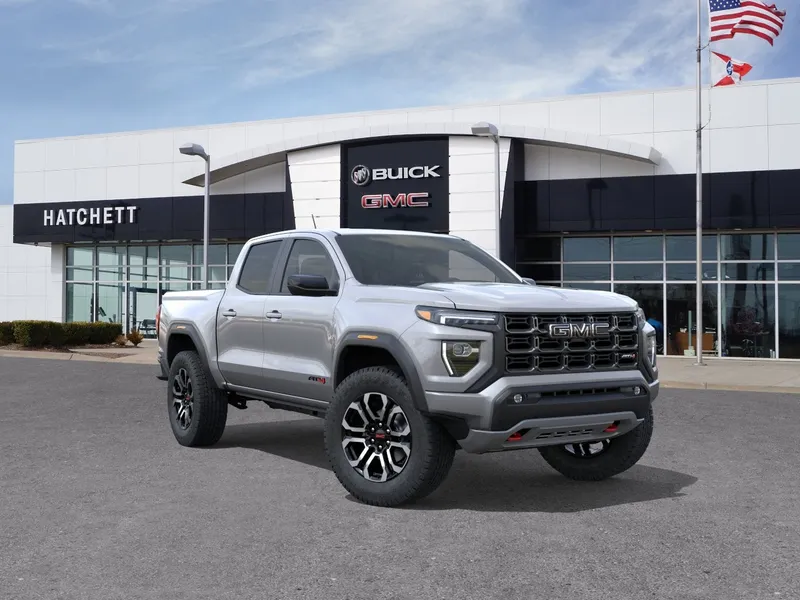 2026 GMC Canyon AT4 in Sterling Metallic — front three-quarter view