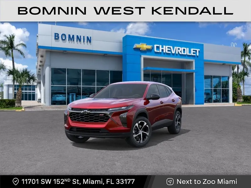 2026 Chevrolet Trax 1RS in Apex Red — front three-quarter view