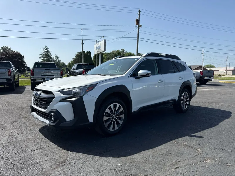 2024 Subaru Outback Touring XT in White — front three-quarter view