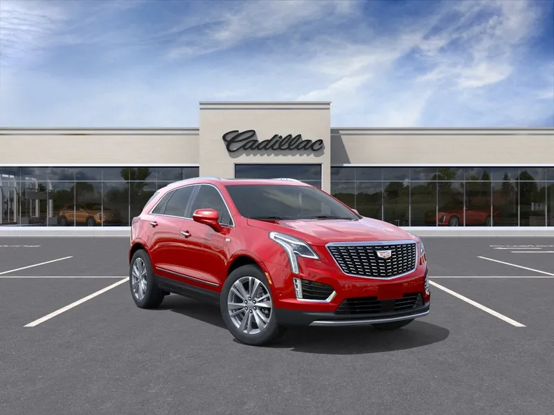 2026 Cadillac XT5 Premium Luxury in Radiant Red Tintcoat — front three-quarter view