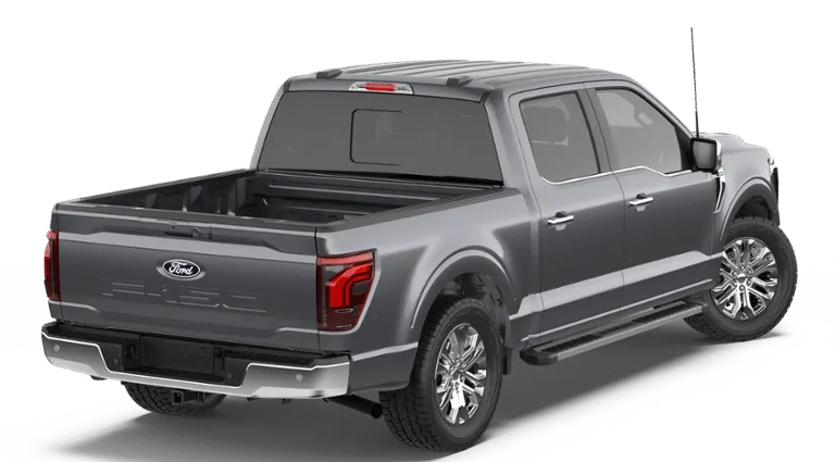 2026 Ford F-150 Lariat in Gray — front three-quarter view