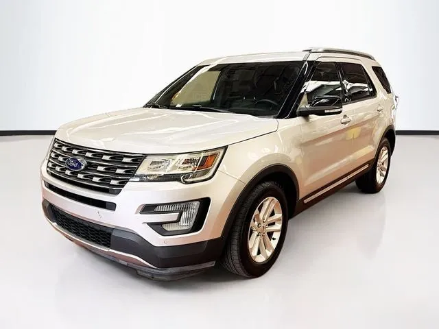 2017 Ford Explorer XLT in Ingot Silver — front three-quarter view