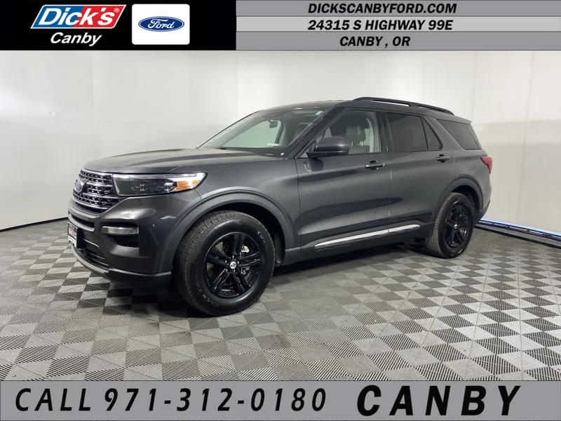 2020 Ford Explorer XLT in Gray — front three-quarter view