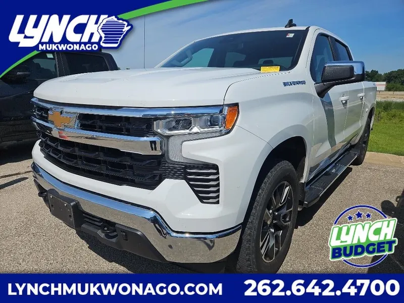 2022 Chevrolet Silverado LT in Summit White — front three-quarter view