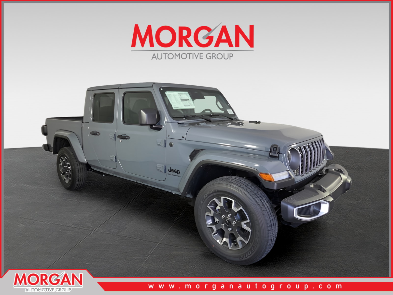 2026 Jeep Gladiator Sahara in Gray — front three-quarter view