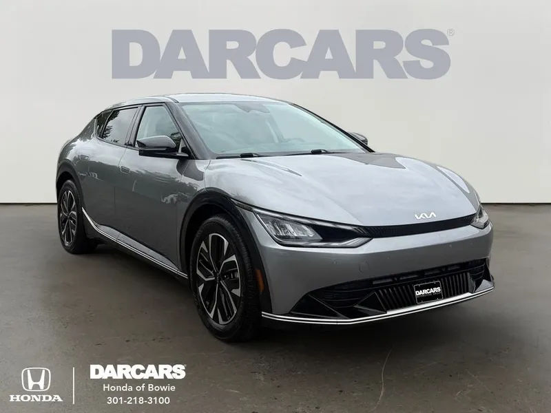 2023 Kia EV6 Wind in Steel Gray — front three-quarter view