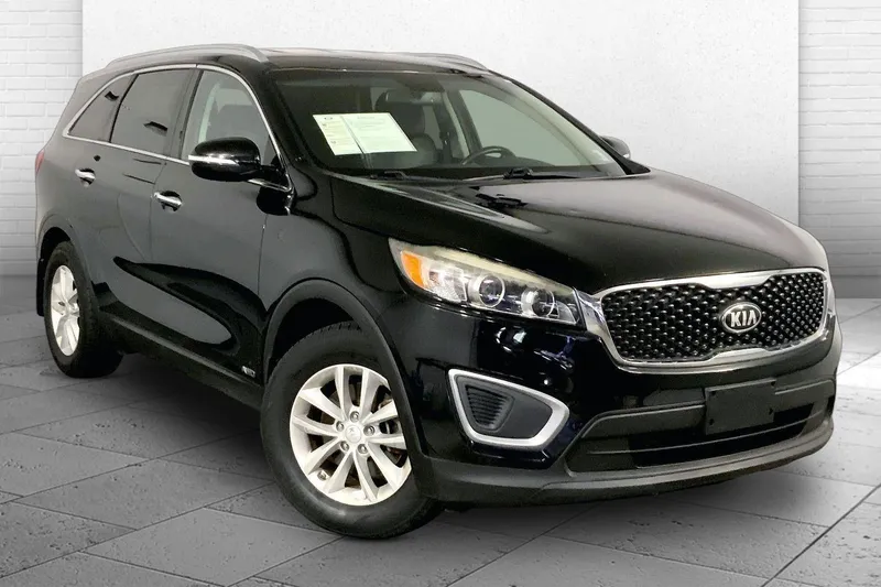 2017 Kia Sorento LX in Ebony Black — front three-quarter view