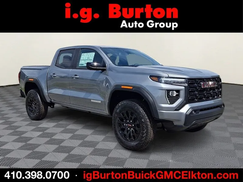 2026 GMC Canyon Elevation in Sterling Metallic — front three-quarter view