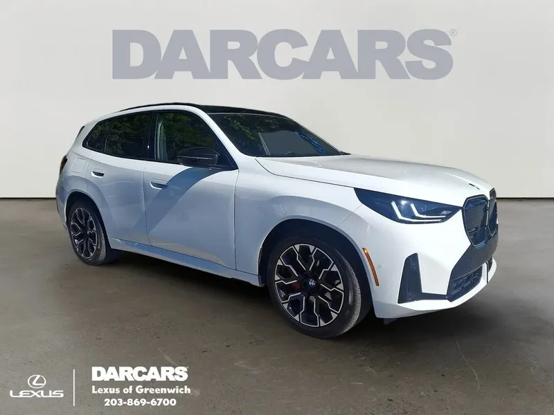 2026 BMW X3 M50 xDrive in Alpine White — front three-quarter view