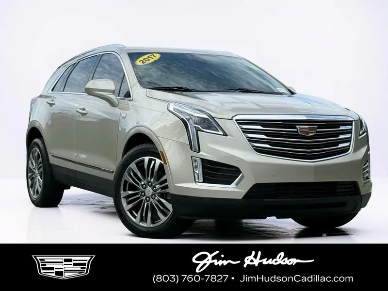 2017 Cadillac XT5 Premium Luxury in Champagne — front three-quarter view