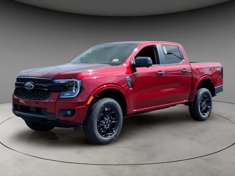2026 Ford Ranger XLT in Ruby Red Metallic — front three-quarter view