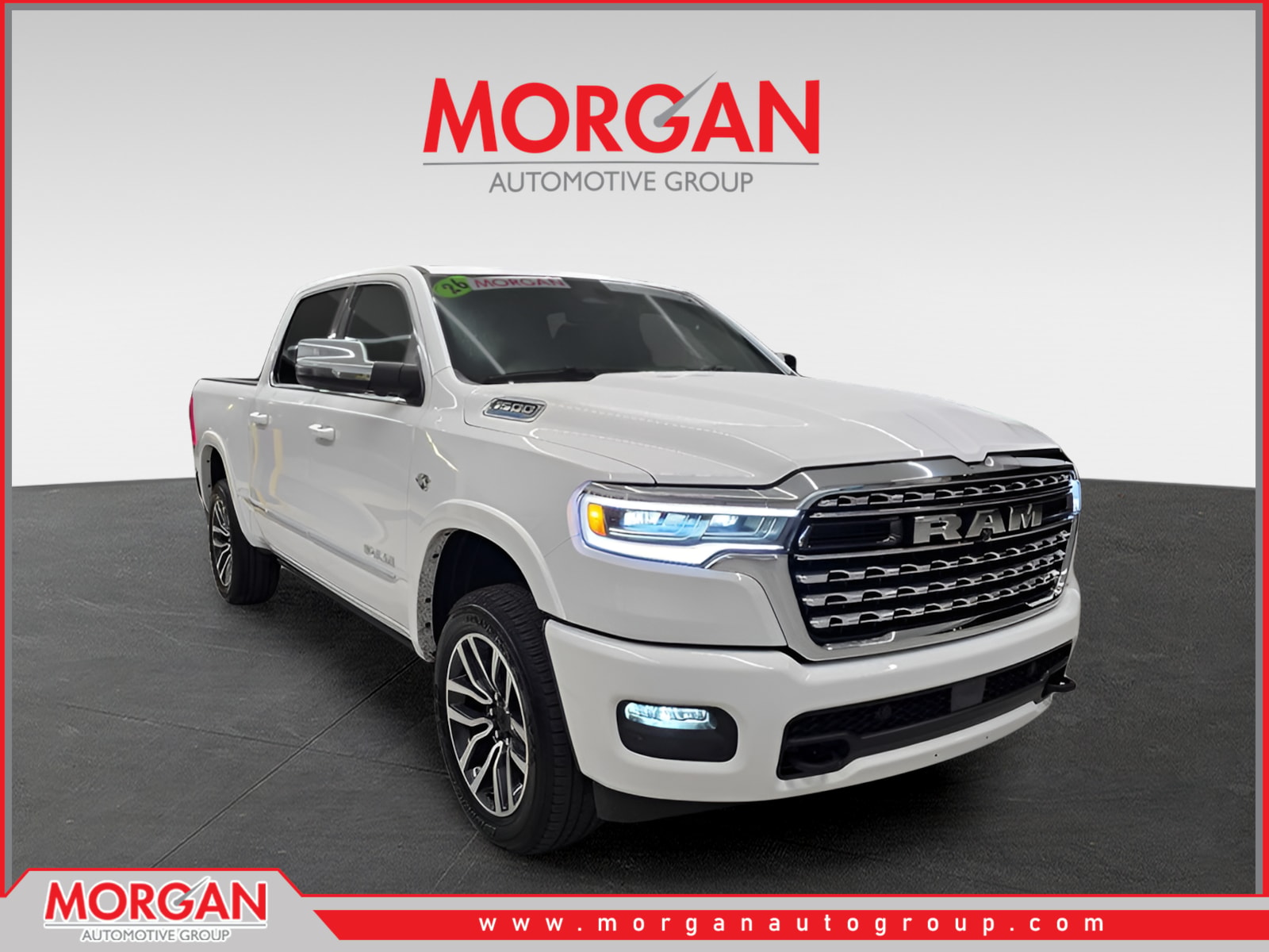2026 Ram 1500 Limited in Bright White Clearcoat — front three-quarter view