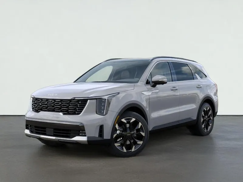 2026 Kia SORENTO SX in Wolf Gray — front three-quarter view