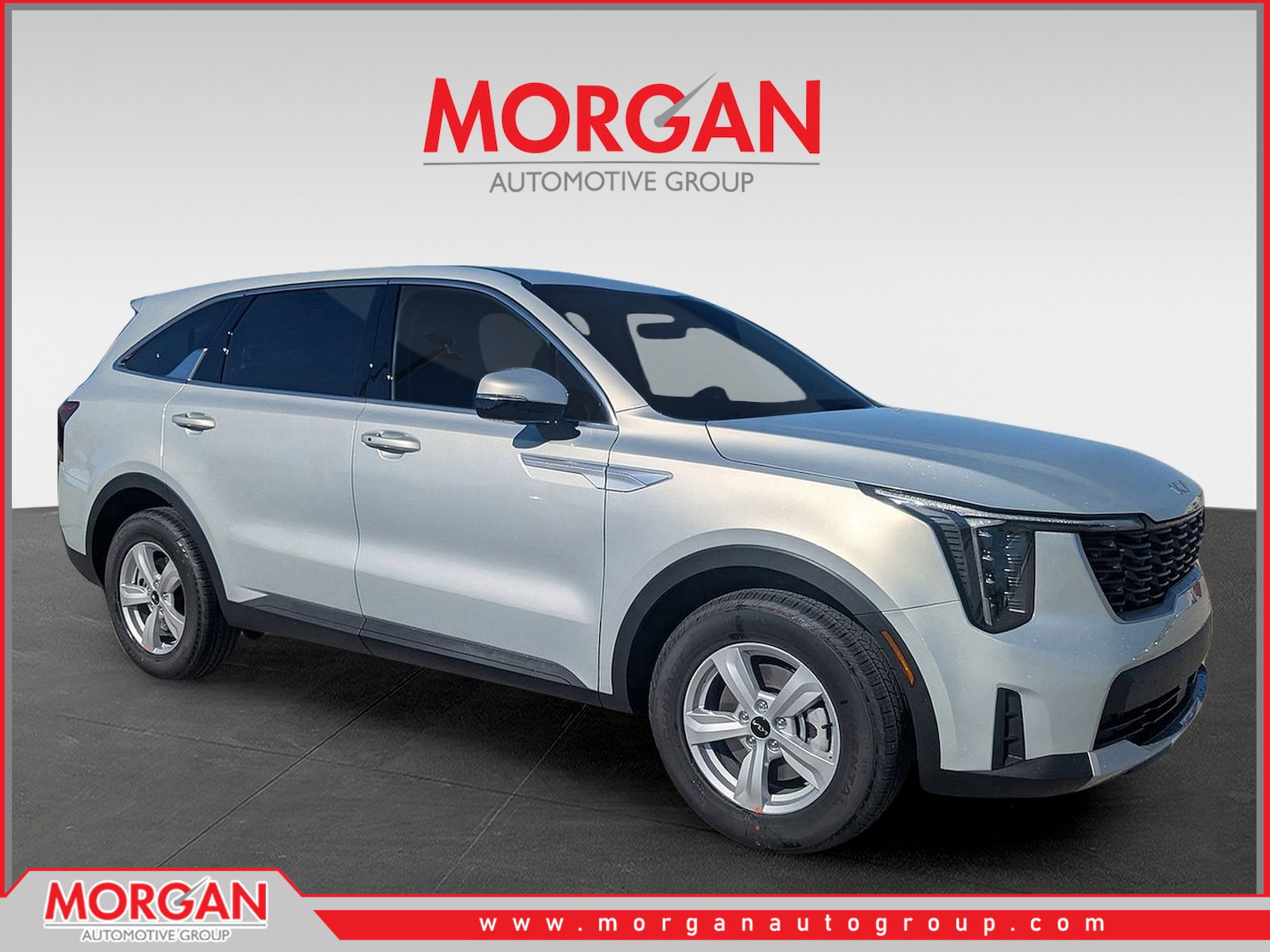2026 Kia Sorento LX in Ivory Silver — front three-quarter view