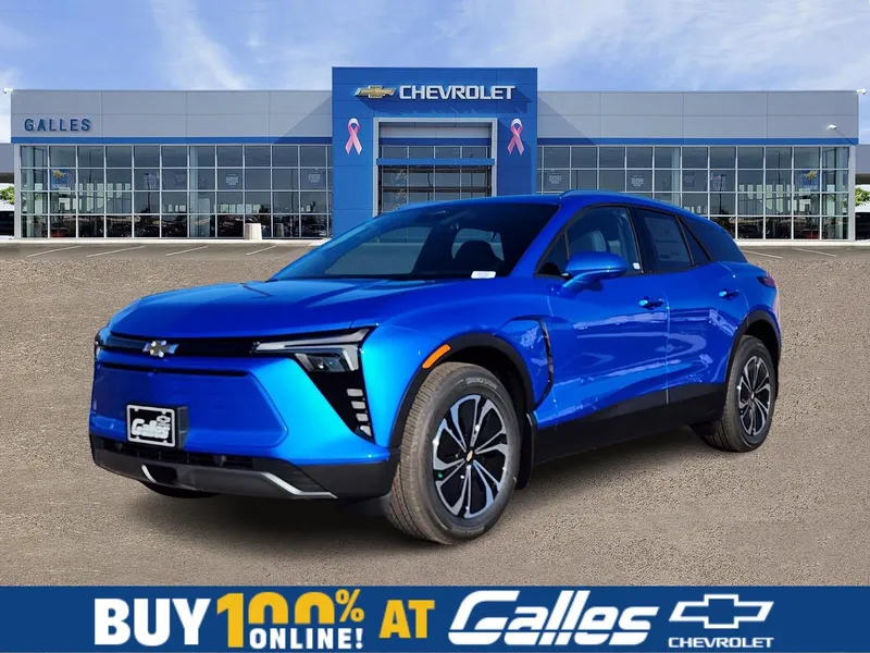 2026 Chevrolet Blazer EV LT in Riptide Blue Metallic — front three-quarter view