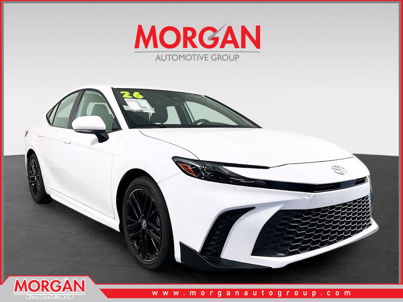2026 Toyota Camry SE in White — front three-quarter view