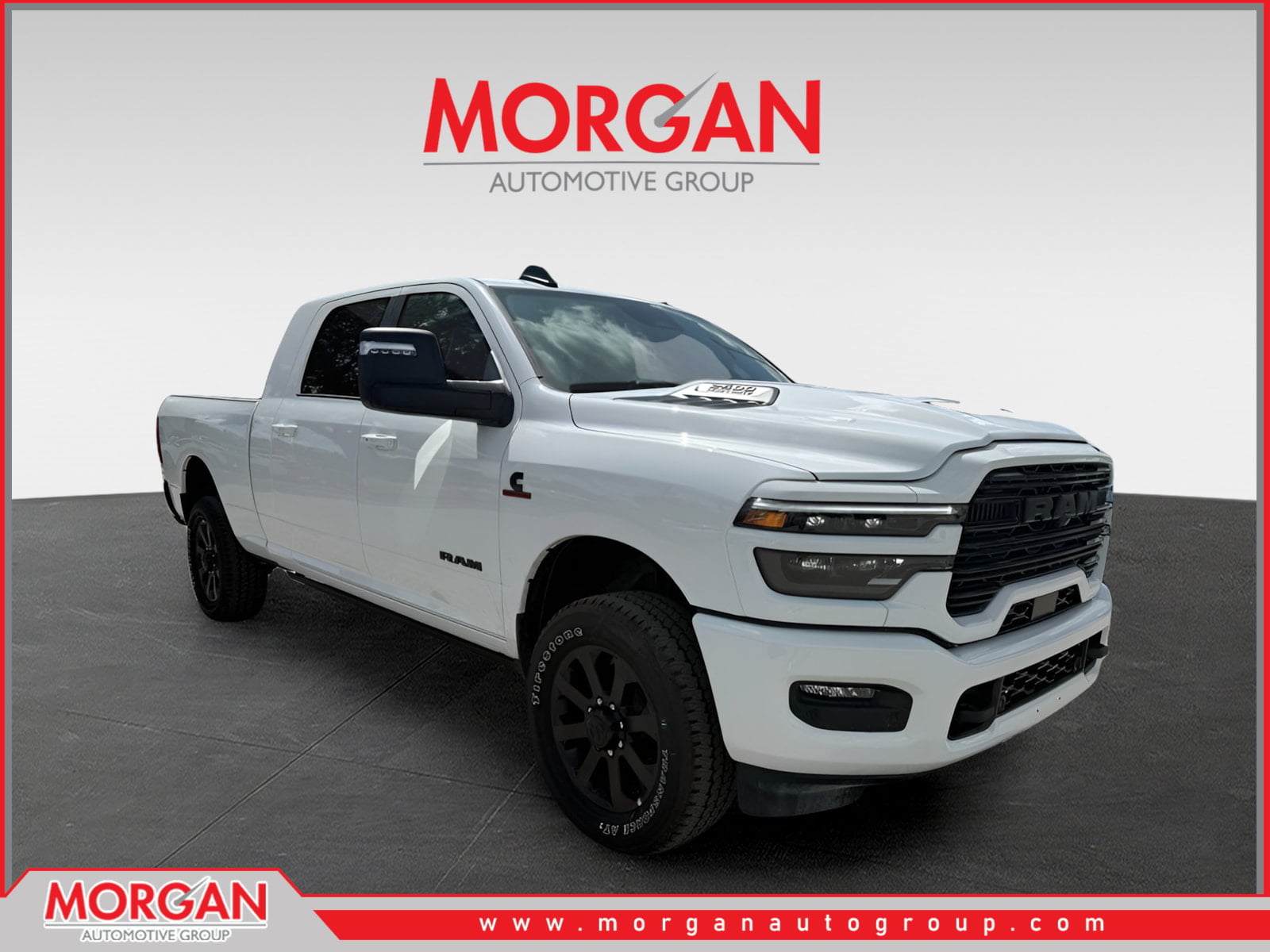 2026 Ram 2500 Laramie in Bright White Clearcoat — front three-quarter view