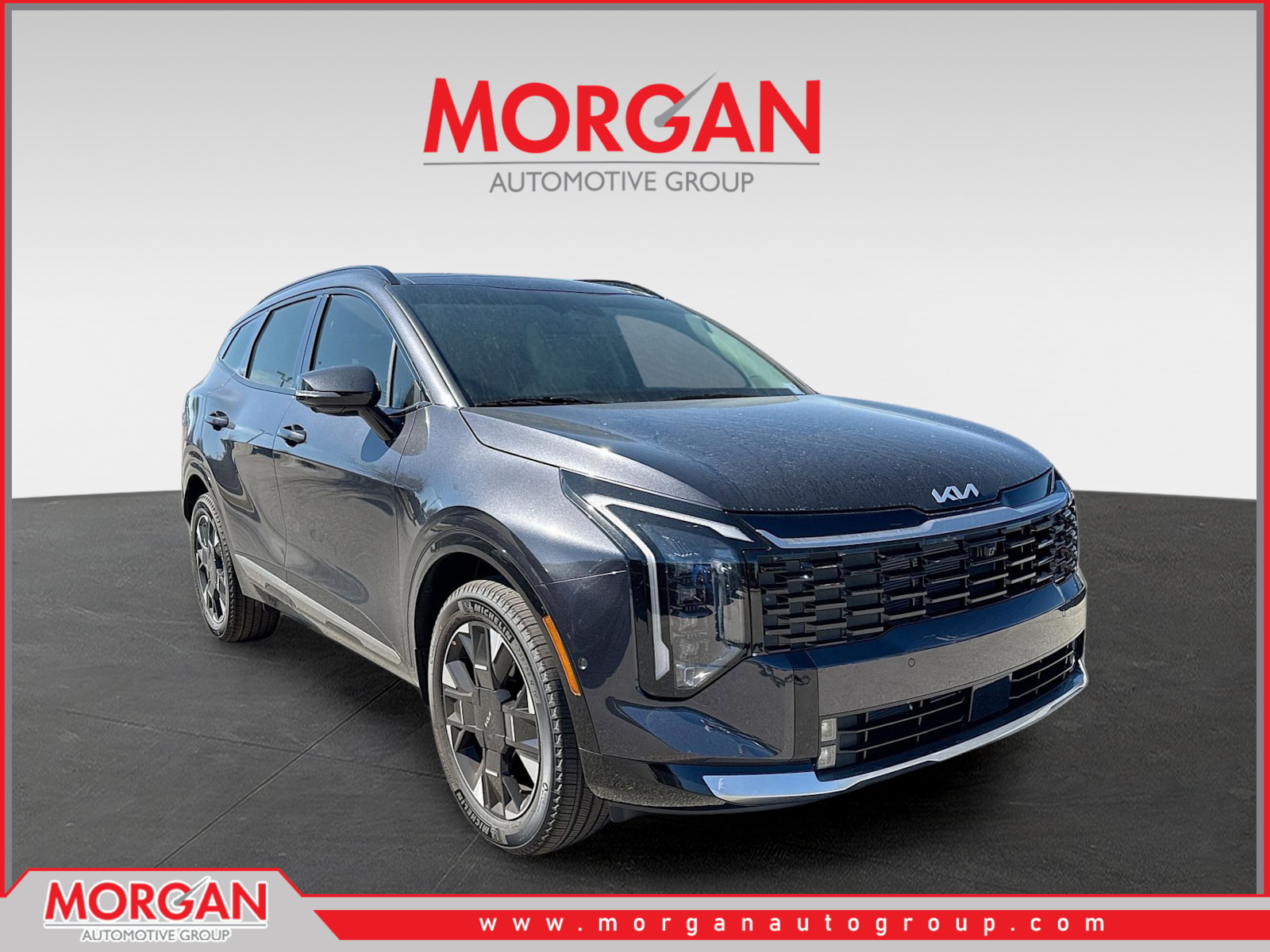 2026 Kia Sportage SX-Prestige in Panthera Metal Gray — front three-quarter view
