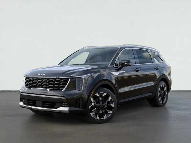 2026 Kia SORENTO EX in Ebony Black — front three-quarter view