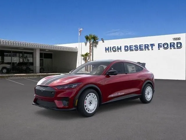 2025 Ford Mustang Mach-E GT in Molten Magenta Metallic Tinted Clearcoat — front three-quarter view
