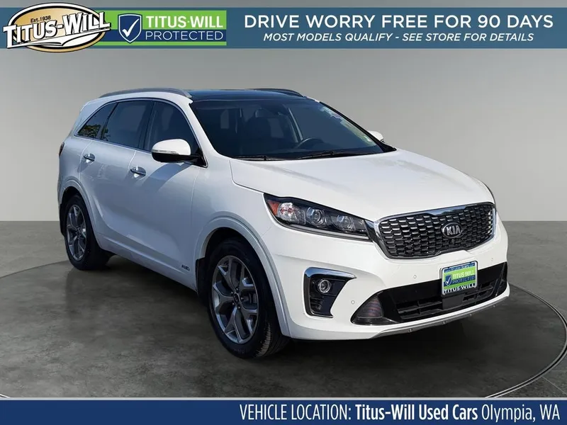2020 Kia Sorento SX in Snow White Pearl — front three-quarter view