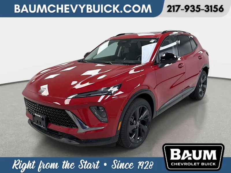 2026 Buick Envision Sport Touring in Brilliant Red — front three-quarter view